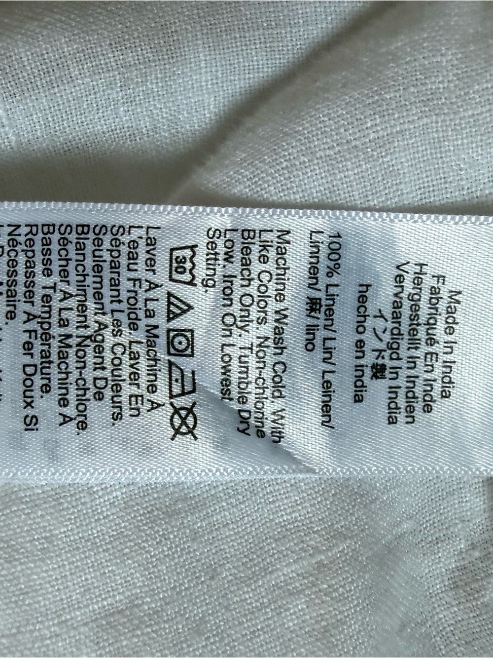 J. Crew White Linen Split-Neck Blouse size large - Picture 7 of 7